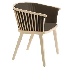 Sedia da pranzo Secreto in legno di faggio naturale Visone Brown*Colé Clearance