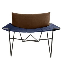 Sedia da salotto Caterina in velluto marrone e blu*DareForma Clearance