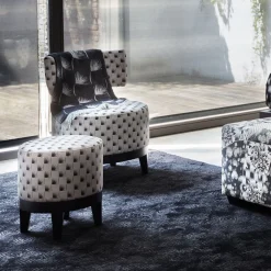 Sedia da salotto Charles K in bianco e nero*K-3 by Kenzo Takada Best