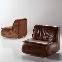 Sedia da salotto in pelle marrone Zoe*Bedding Atelier Hot