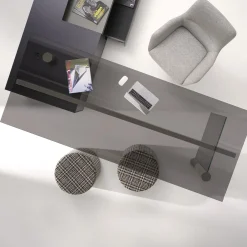 Sedia da ufficio Darwin M in tessuto grigio e base in alluminio*Sitia Discount