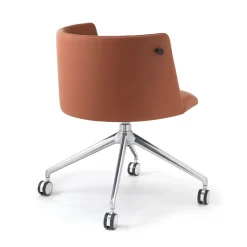 Sedia da ufficio girevole Pergy in pelle marrone*Sitia Online