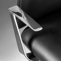 Sedia da ufficio girevole Ikon 1 in pelle nera*Real Piel New