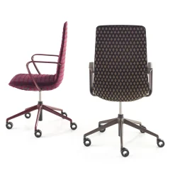 Sedia da ufficio L-Air imbottita marrone*Sitia New