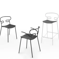 Sedia Genoa Met Pu Black di Cesare Ehr*TrabA' Online