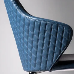 Sedia Giox F50 in pelle blu*Real Piel New