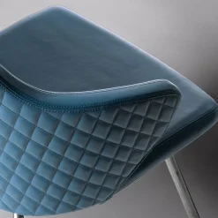 Sedia Giox F50 in pelle blu*Real Piel New