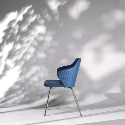 Sedia Giox F50 in pelle blu*Real Piel New