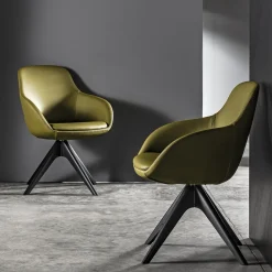 Sedia girevole Elba verde*Meroni & Colzani Online