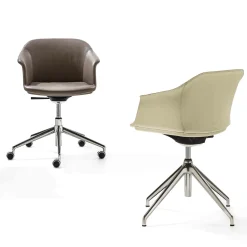 Sedia girevole in pelle Eva*Enrico Pellizzoni Online