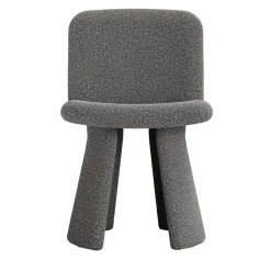 Sedia Ila in tessuto bouclé grigio*Alivar