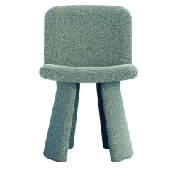 Sedia Ila in tessuto bouclé verde*Alivar New