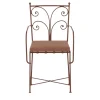 Sedia imbottita con braccioli Acanta in ferro battuto marrone chiaro*Dante Negro Best