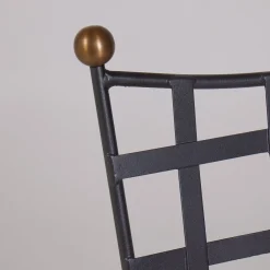 Sedia in ferro battuto con cuscino a trama incrociata*DMG Fiesole Best