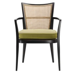 Sedia in legno di faggio nero con cuscino in velluto verde*LCI_DECORA Outlet