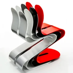 Sedia in pelle Fluid Ribbon di Michael D'Amato*Lamberti Design Outlet