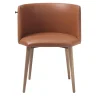 Sedia in pelle Pergy con gambe in noce e gancio per borsa*Sitia Discount