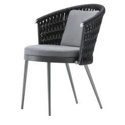 Sedia in tessuto nero per esterni con cuscino*Giorgio Collection Outlet