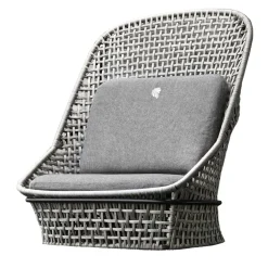 Sedia in tessuto per esterni con schienale alto grigio*Giorgio Collection New