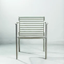 Sedia Insidie in acciaio inox grigio*Paolo Pallucco Clearance