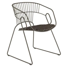 Sedia Japan in Acciaio con Cuscino Marrone*Sitia Best