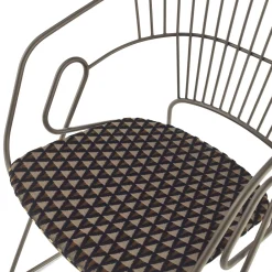 Sedia Japan in Acciaio con Cuscino Marrone*Sitia Best