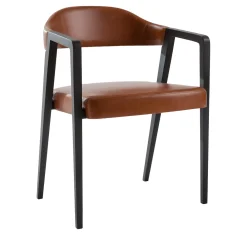 Sedia Kris in Frassino Tinto Nero con Seduta in Pelle*Laura Meroni Discount