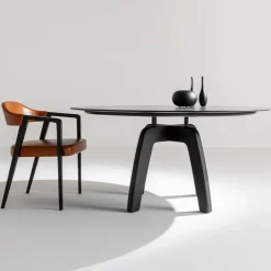 Sedia Kris in Frassino Tinto Nero con Seduta in Pelle*Laura Meroni Discount