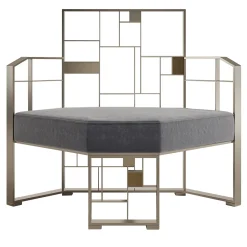 Sedia Lounge MoNDRIAN con Schienale Basso in Ottone Oro*Galbiati Fratelli New