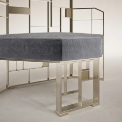 Sedia Lounge MoNDRIAN con Schienale Basso in Ottone Oro*Galbiati Fratelli New