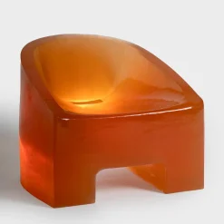 Sedia Lounge Slug in Gomma Arancione*Delvis Unlimited Clearance