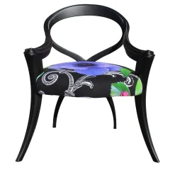 Sedia Opus laccata e Black Flower Di Carlo Rampazzi*Sergio Villa Outlet