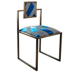 Sedia quadrata in ottone Funky Stripes*Francesco Della Femina Best