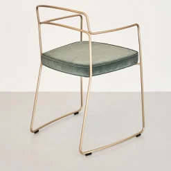 SEDIA SEIDECIMI AUREO VERDE IN OTTONE SPAZZOLATO A MANO*Enrico Girotti Hot