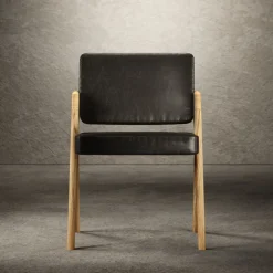 Sedia Souvenir senza braccioli in pelle nera*Giopagani Clearance