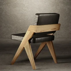 Sedia Souvenir senza braccioli in pelle nera*Giopagani Clearance