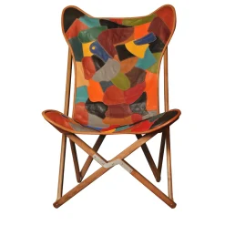 Sedia Tripolina in pelle patchwork*Dario Alfonsi Outlet
