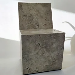 Sedia W in marmo travertino*Dimarmo Online