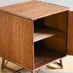 Set Di 2 Comodini a 1 anta In Bambù*Molto Collectibles Hot