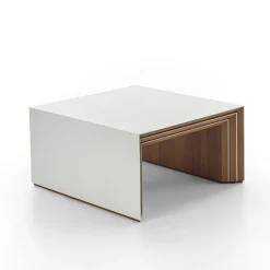 Set di 3 Tavolini a Incastro Trio in Teak Bianco*Gaffuri Sale