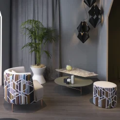 Set di 2 tavolini in marmo Norvegia e Fenix verde*Sitia Outlet