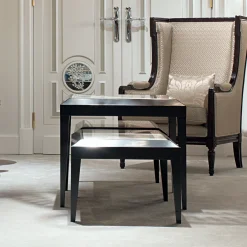 Set di 3 tavolini T143 in ebano nero e marmo di Estremoz*Zanaboni Online