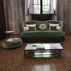 Set di pouf e tavolino verde Febe*Domingo Salotti Sale