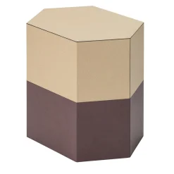 Sgabello Atlas con strisce orizzontali marroni e beige*Giobagnara Clearance