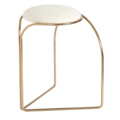 SGABELLO BASSO SCULTOREO FLOW IN ORO E BIANCO*Enrico Girotti Online