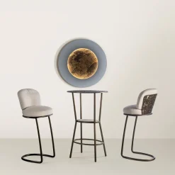 Sgabello bianco anni '70*Galbiati Fratelli Sale