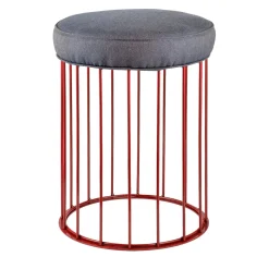 Sgabello Cage in ferro rosso carminio*Bronzetto