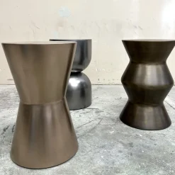 Sgabello Chess in Legno con Finitura Argento*Cesare Ferrari Atelier Hot