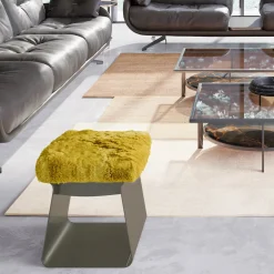 Sgabello Clio Giallo con Base in Metallo*Borzalino New