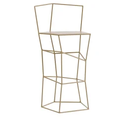 Sgabello con schienale in ferro colore cappuccino*Sesia&Co. Outlet